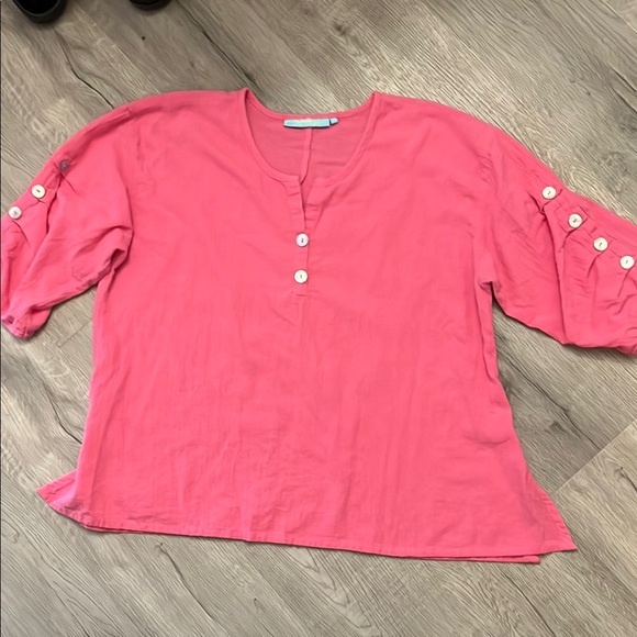 Anthony’s Resort Wear Pink Button Sleeve Top SZ XL - Picture 1 of 6